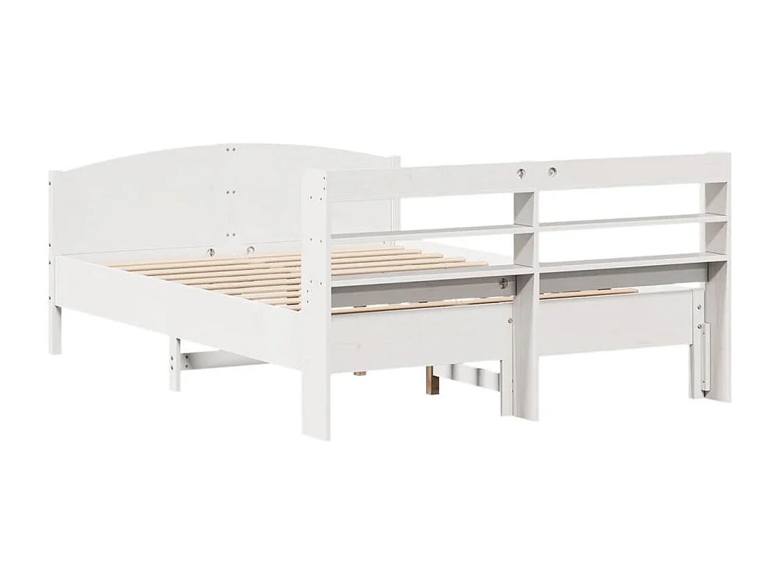 Estructura de cama sin colchón madera maciza blanca 120x190 cm