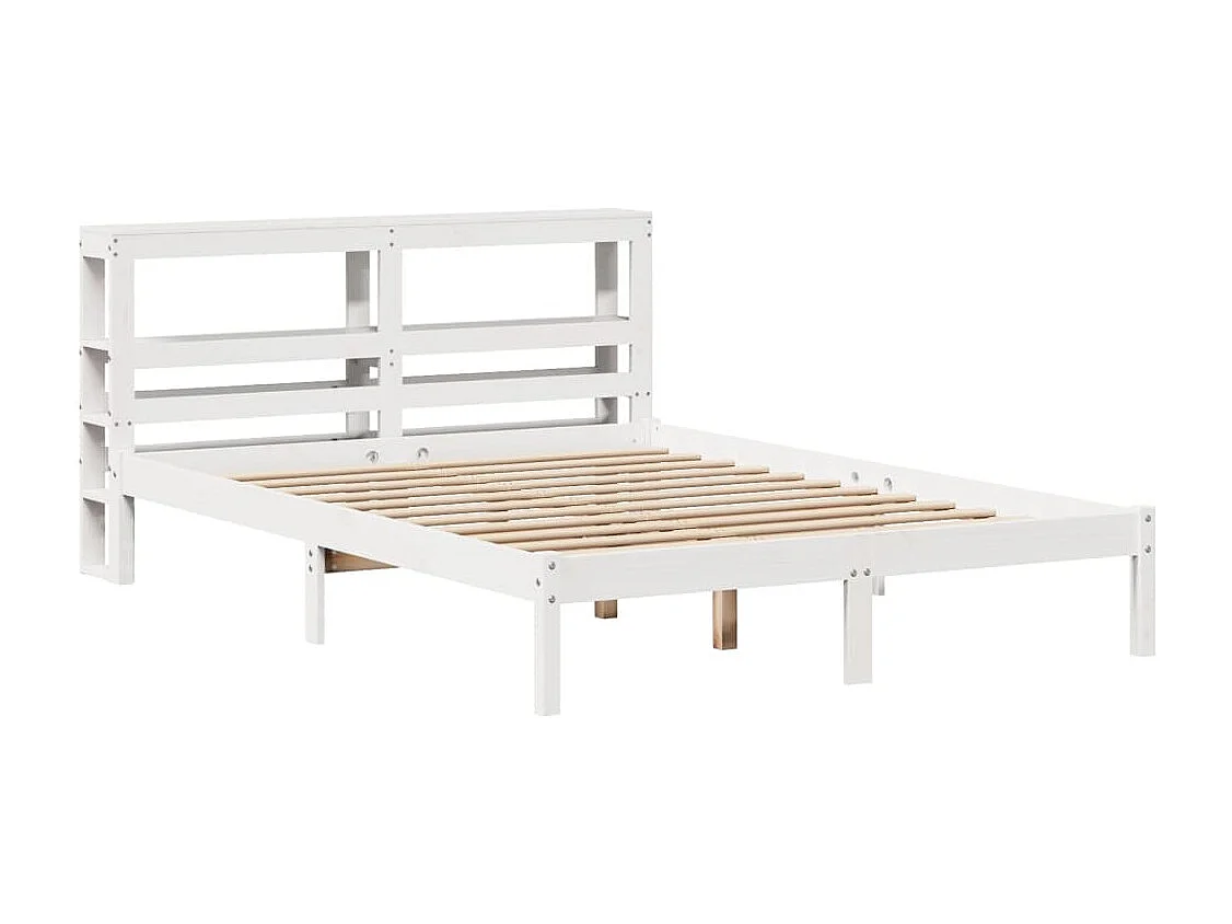 Estructura de cama sin colchón madera de pino blanca 140x200 cm