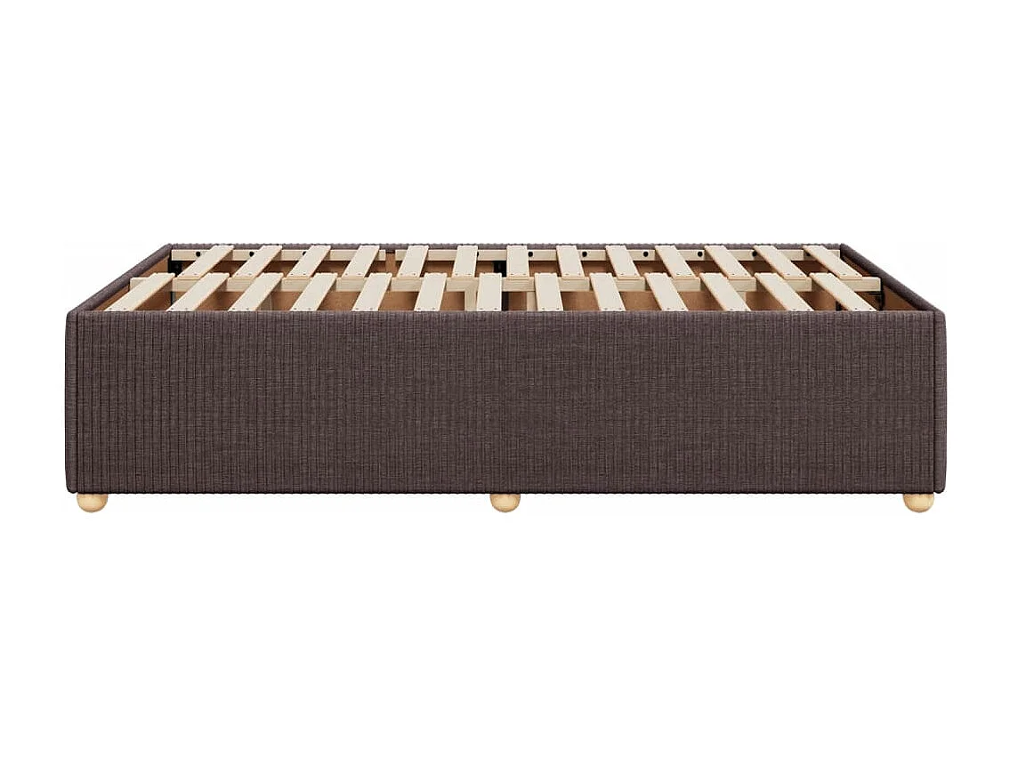 Estrutura de cama 120x190 cm tecido castanho-escuro