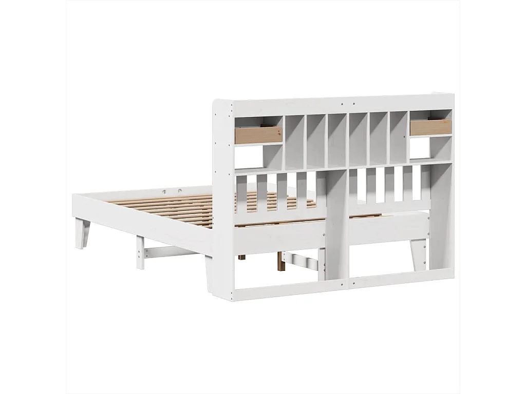 Estructura de cama sin colchón madera de pino blanca 140x200 cm