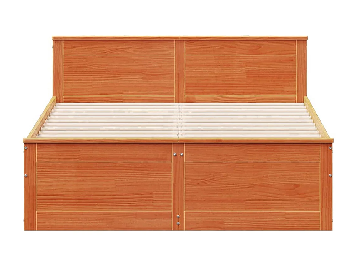 Cadre de lit sans matelas avec tête de lit brun cire 140x200 cm