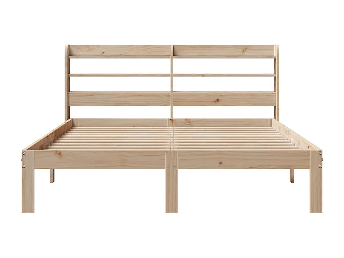 Estructura de cama con cabecero madera maciza pino 120x190 cm