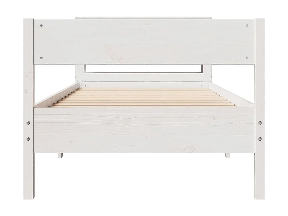 Cadre de lit sans matelas blanc 90x190 cm bois de pin massif