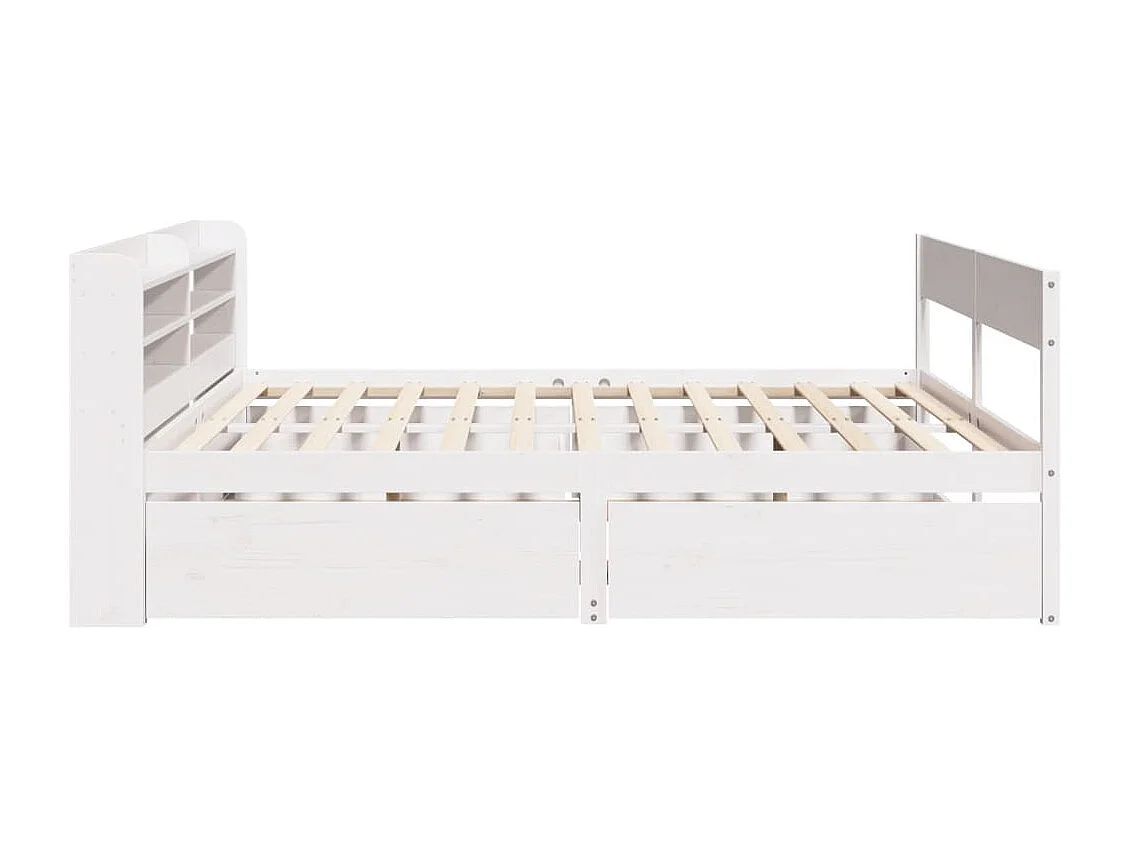 Cadre de lit sans matelas blanc 135x190 cm bois de pin massif