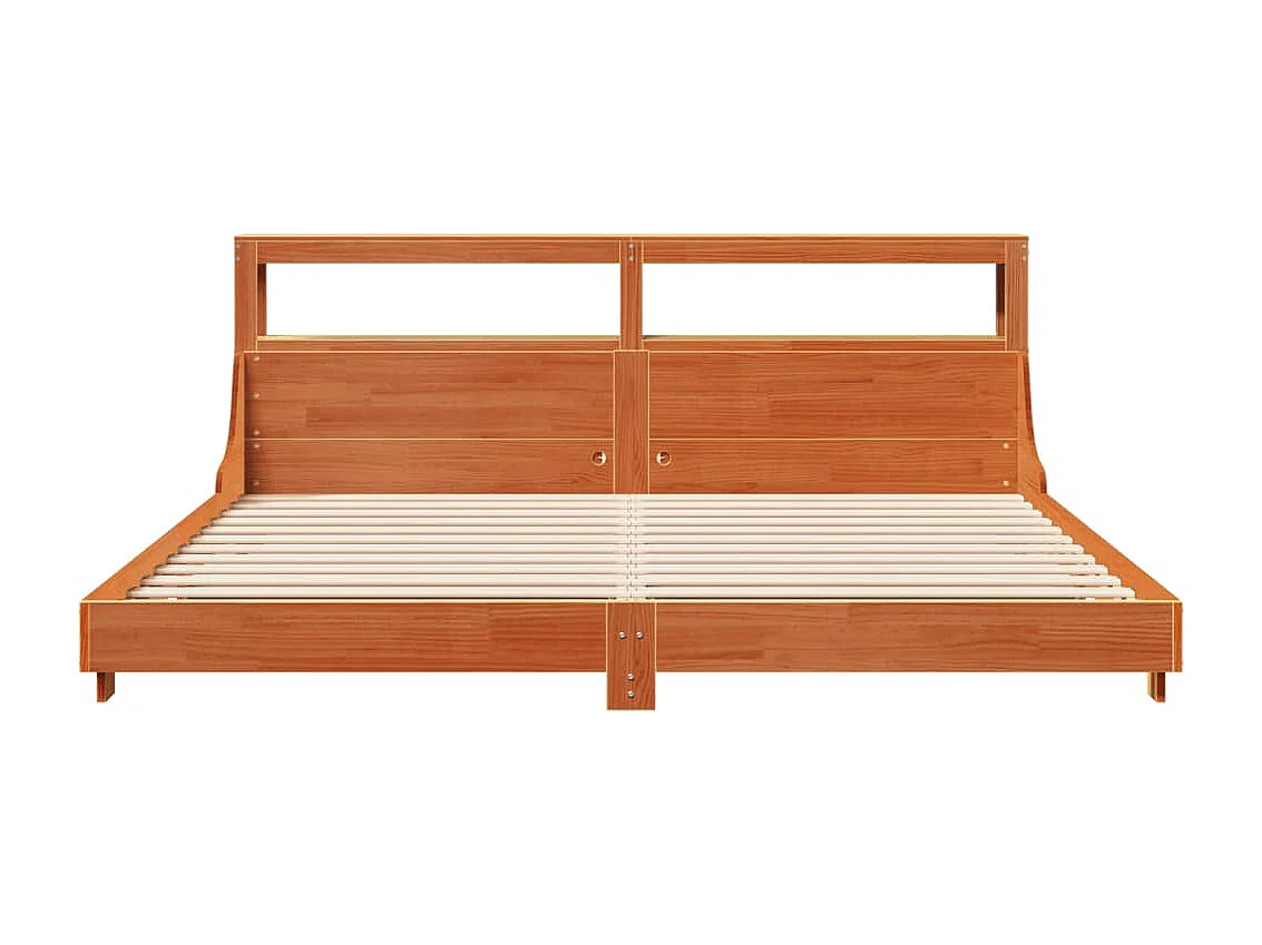 Cadre de lit sans matelas cire marron 180x200cm bois pin massif