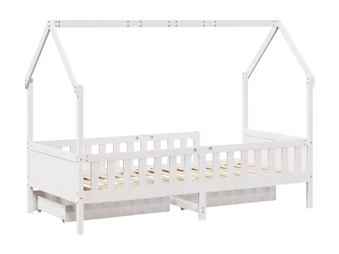 Estructura de cama para niños con cajones madera pino 90x200 cm