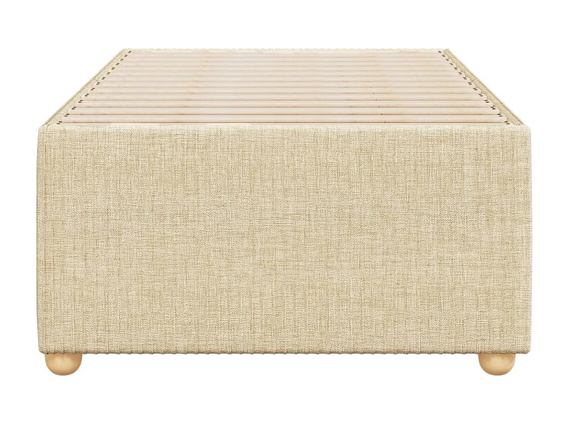 Estructura de cama de tela color crema 100x200 cm