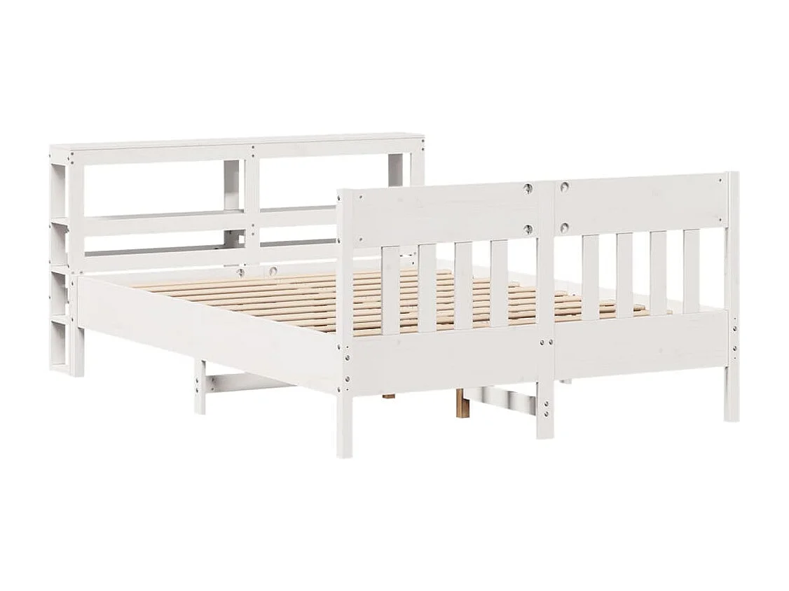Estructura de cama sin colchón madera de pino blanco 135x190 cm