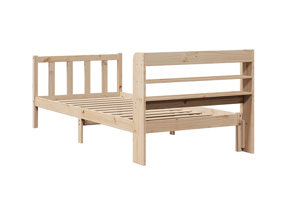Cadre de lit sans matelas 75x190 cm bois de pin massif