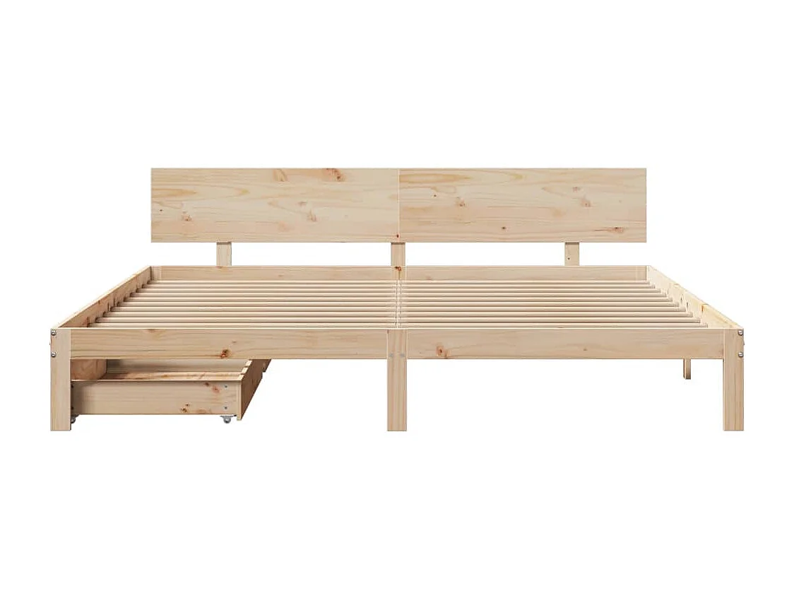 Estructura de cama con cajones madera maciza de pino 200x200 cm
