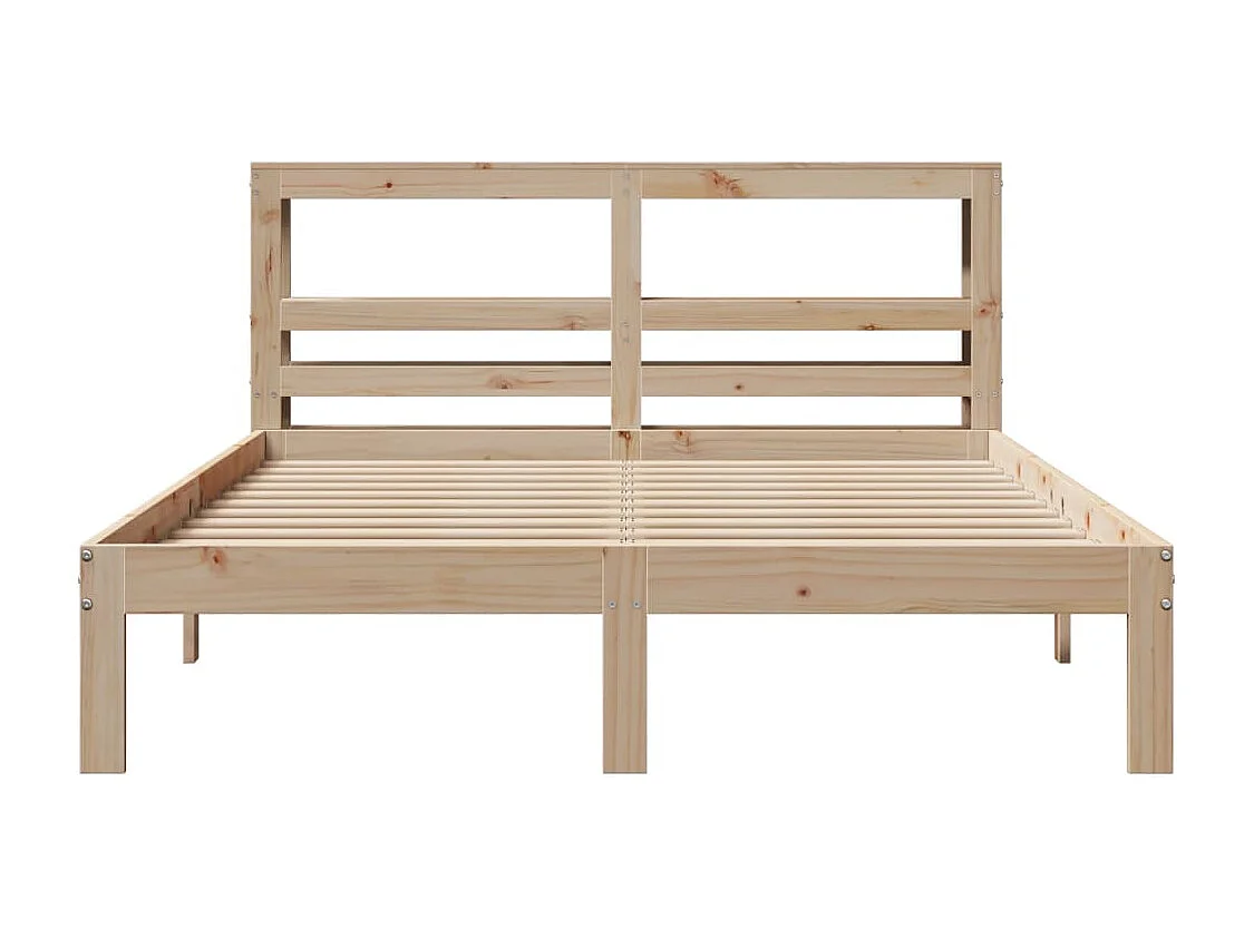 Estructura de cama con cabecero madera maciza pino 120x200 cm