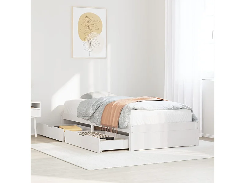 Estructura cama sin colchón madera maciza pino blanca 100x200cm