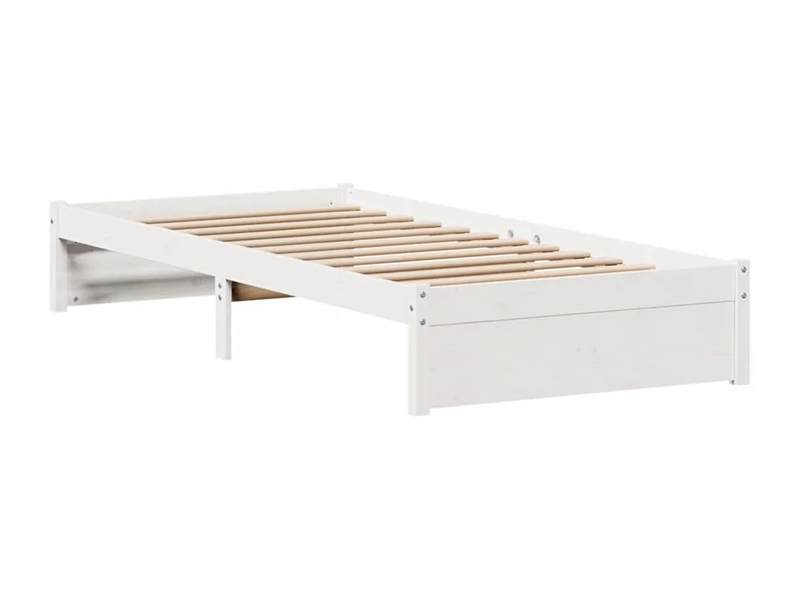 Cadre de lit sans matelas blanc 100x200 cm bois de pin massif