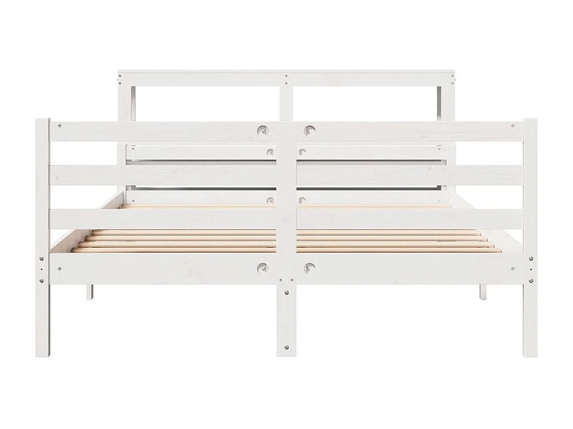 Cadre de lit avec tête de lit blanc 150x200 cm bois pin massif