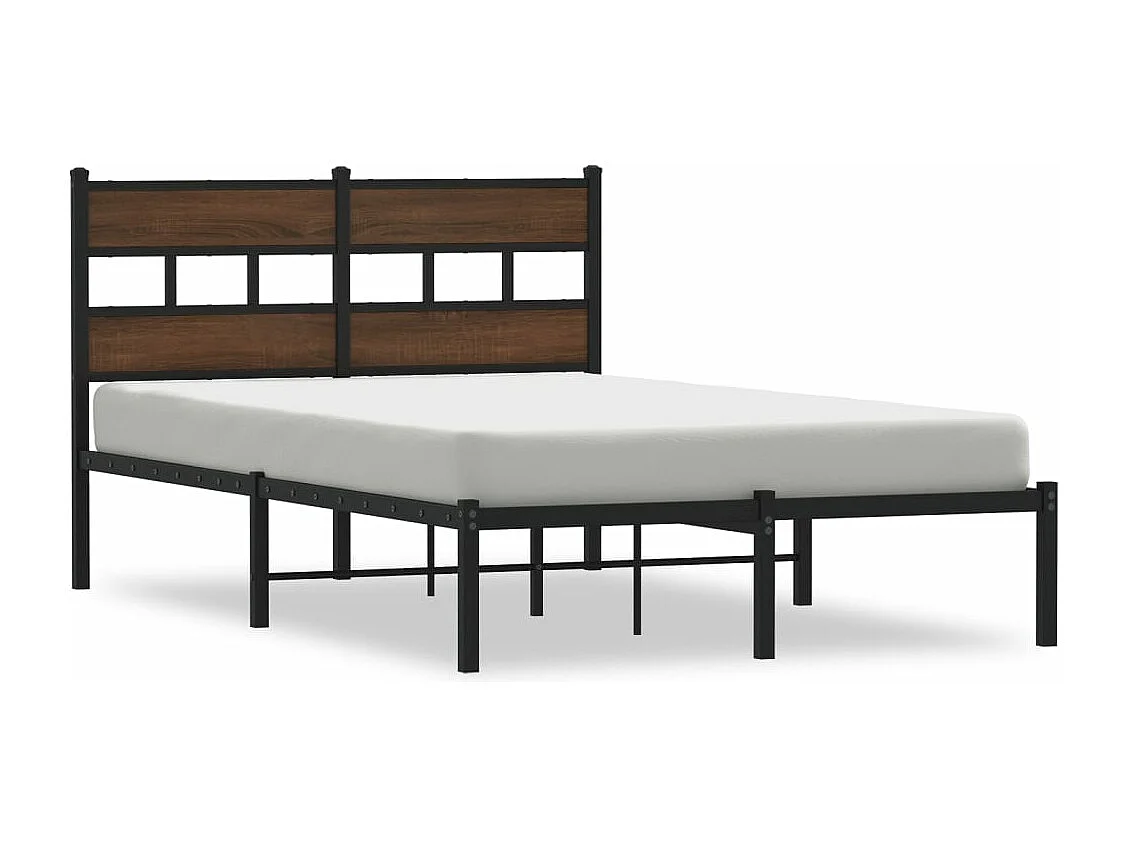 Cama sem colchão com cabeceira 120x200 cm carvalho castanho