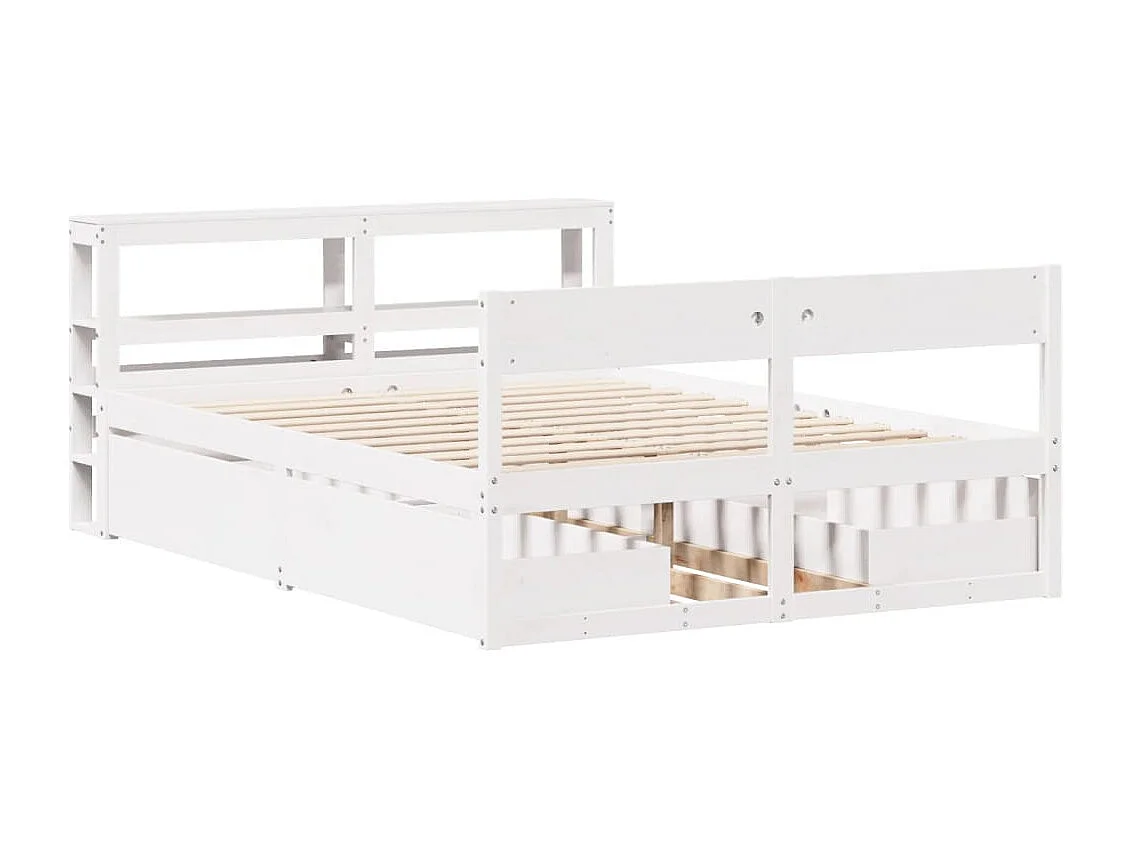 Cadre de lit sans matelas blanc 140x200 cm bois de pin massif