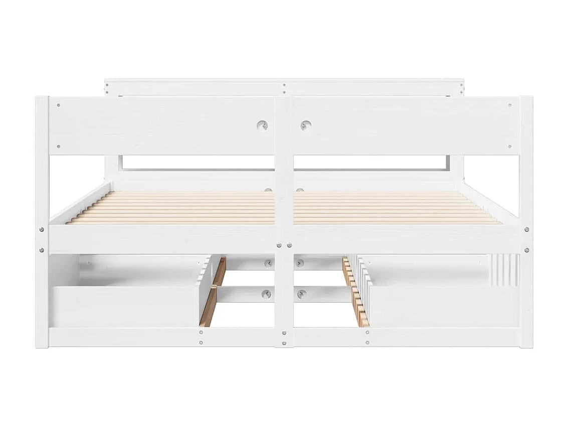 Cadre de lit sans matelas blanc 140x200 cm bois de pin massif