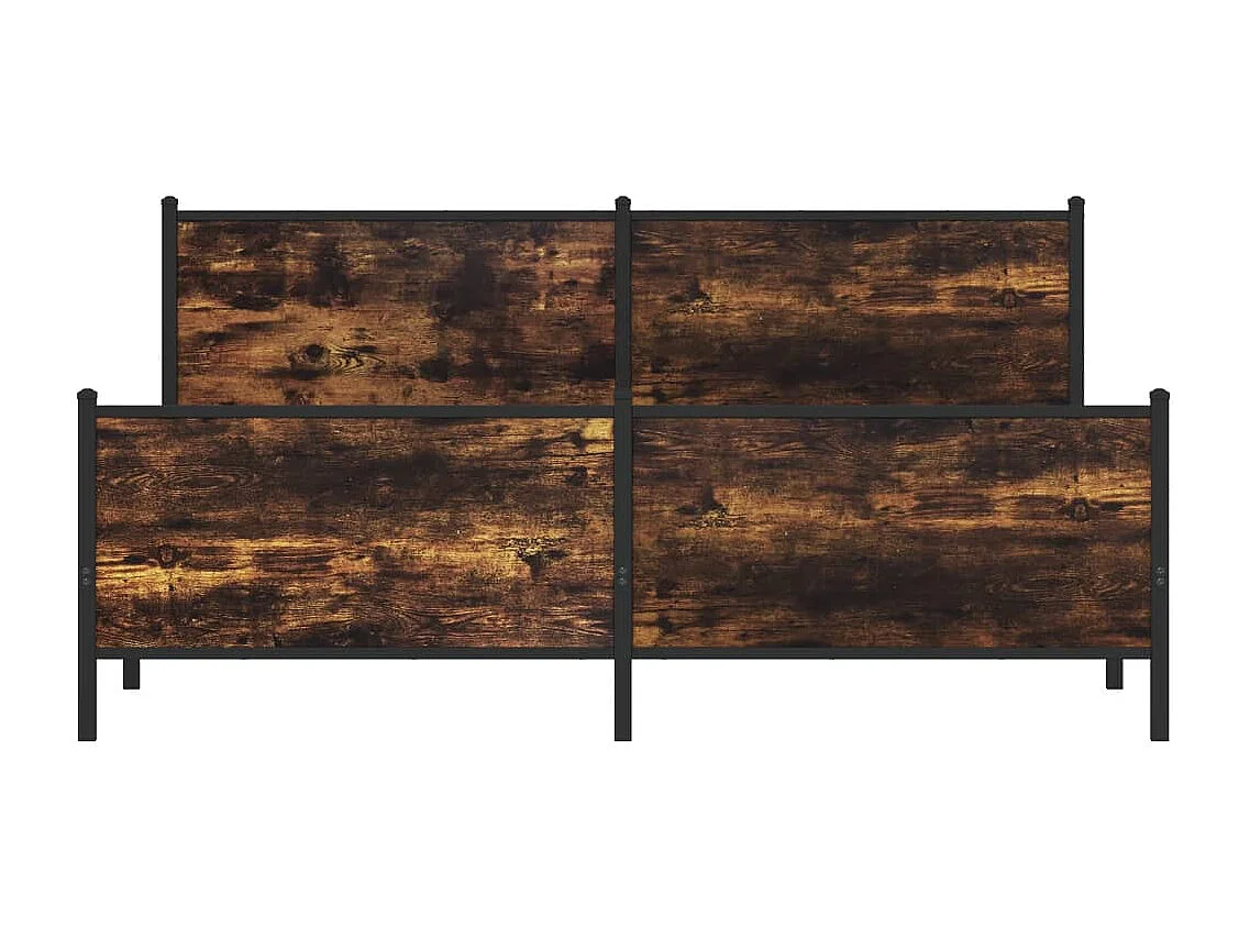 Cadre de lit en métal sans matelas chêne fumé 200x200 cm