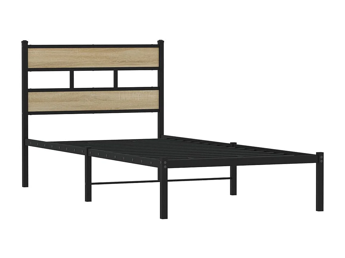 Estructura de cama sin colchón metal roble Sonoma 80x200 cm