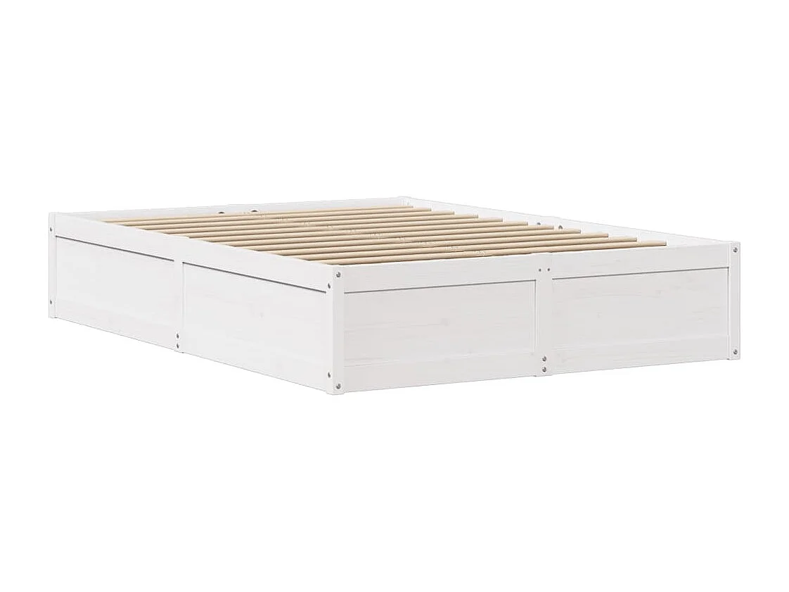 Estructura de cama sin colchón madera de pino blanca 120x200 cm