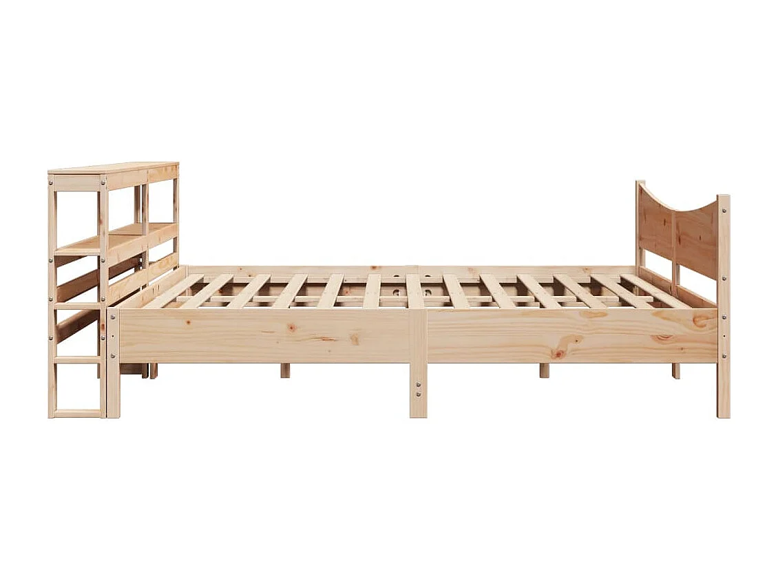 Estructura de cama con cabecero madera maciza pino 180x200 cm
