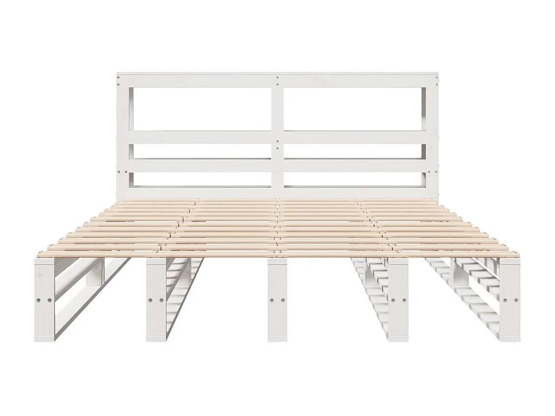Cama sem colchão 150x200 cm madeira de pinho maciça branco