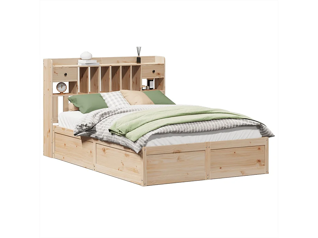 Estructura de cama sin colchón madera maciza de pino 160x200 cm