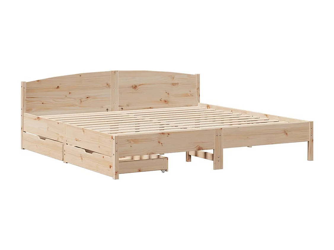 Estructura de cama sin colchón madera maciza de pino 200x200 cm