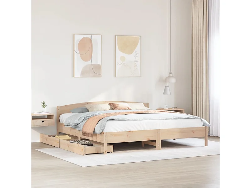 Cadre de lit sans matelas 200x200 cm bois massif de pin