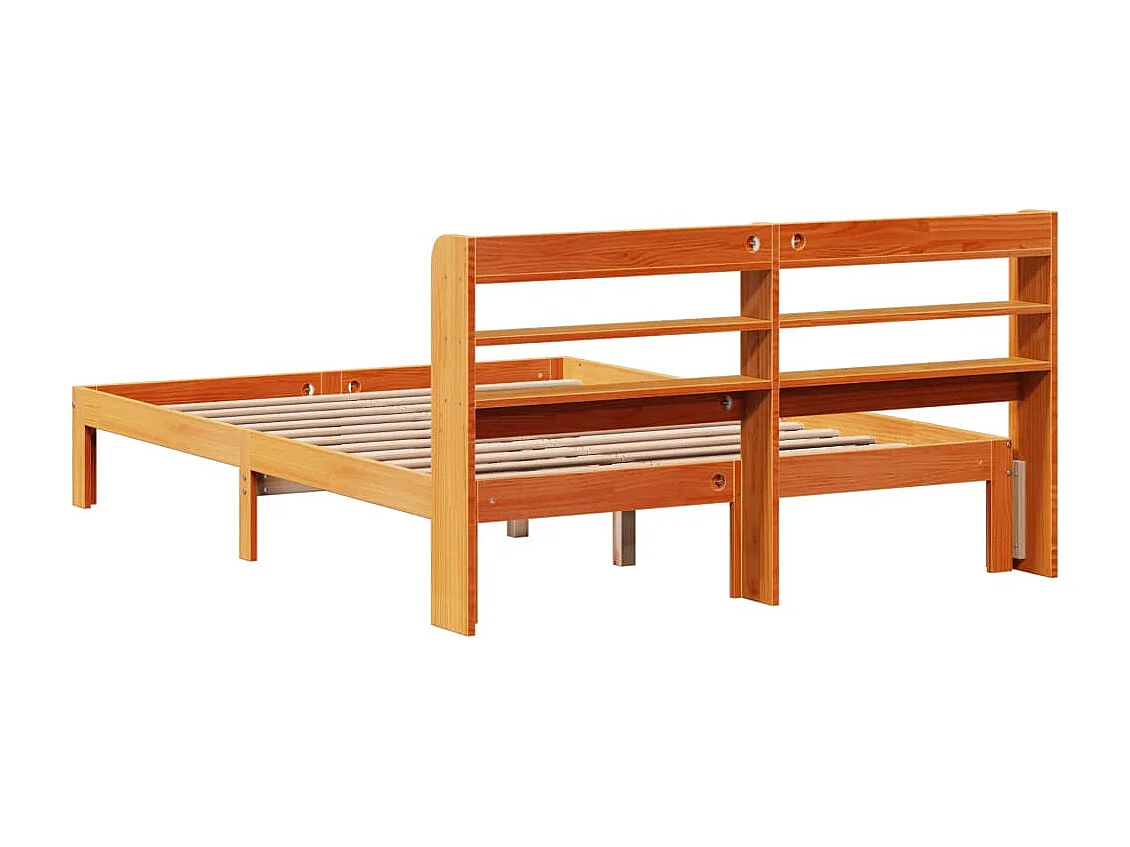 Estructura de cama sin colchón madera maciza marrón 135x190 cm