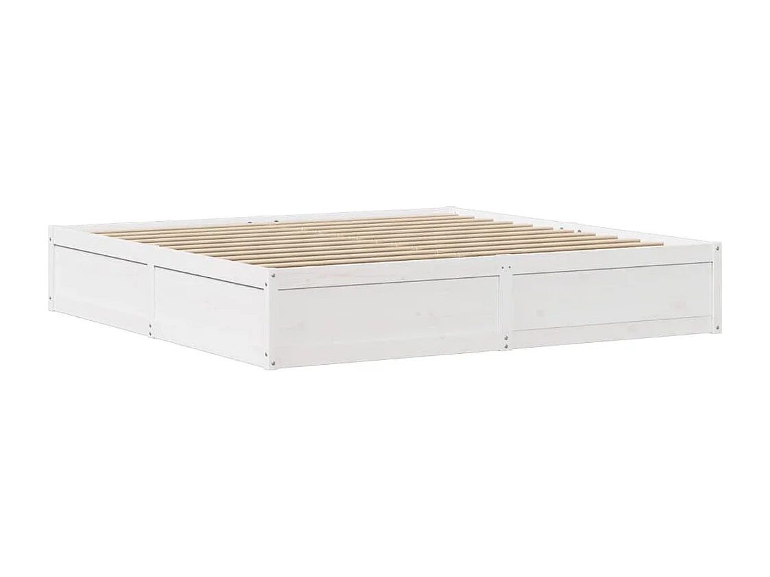 Estrutura de cama com cabeceira 180x200cm pinho maciço branco