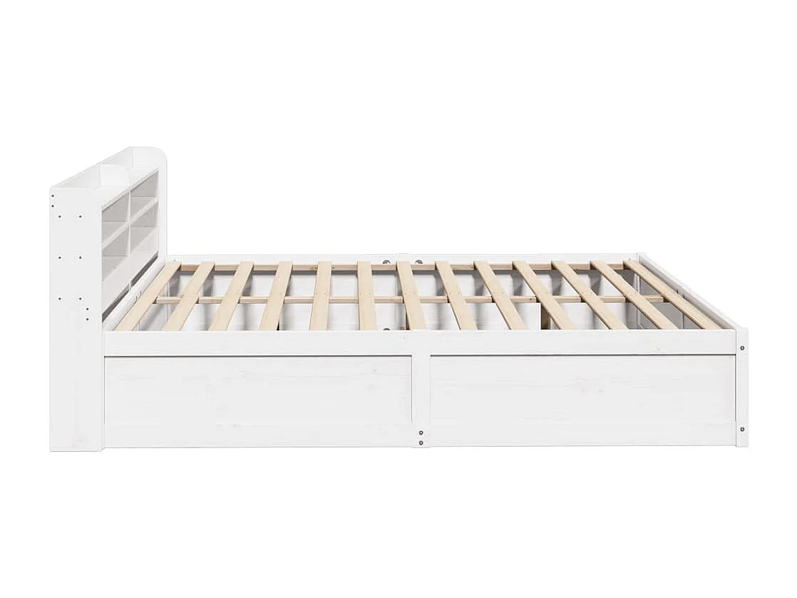 Estrutura de cama com cabeceira 180x200cm pinho maciço branco