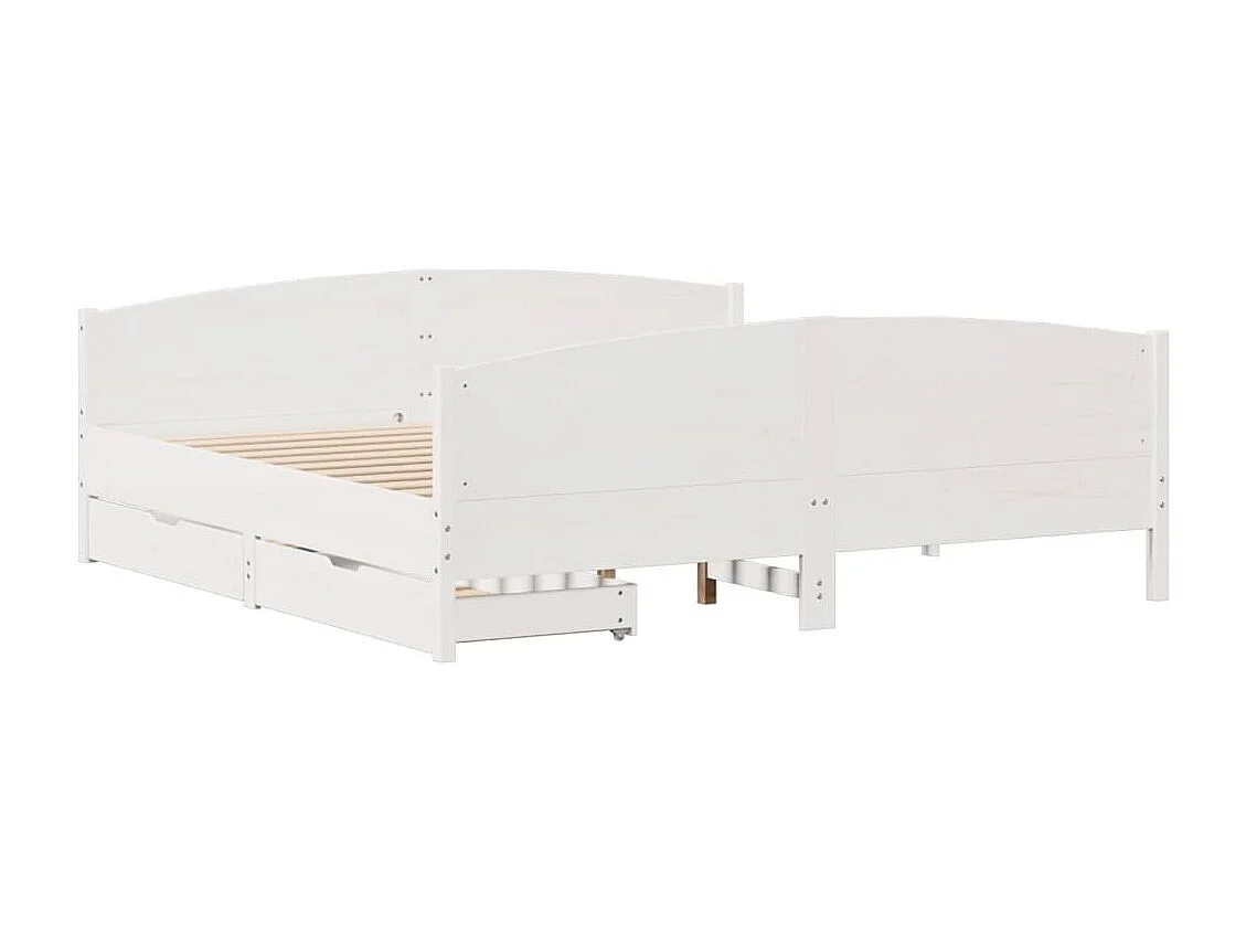 Cama sin colchón madera maciza de pino blanca 180x200 cm