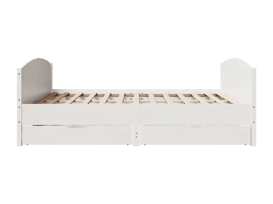 Cama sin colchón madera maciza de pino blanca 180x200 cm