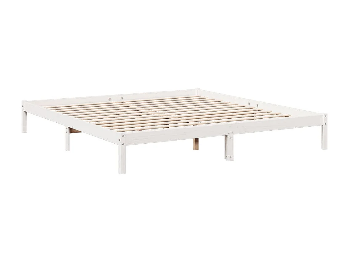Cama extra longa sem colchão 200x220 cm pinho maciço branco