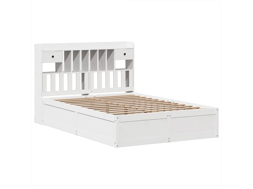 Cadre de lit sans matelas blanc 150x200 cm bois de pin massif