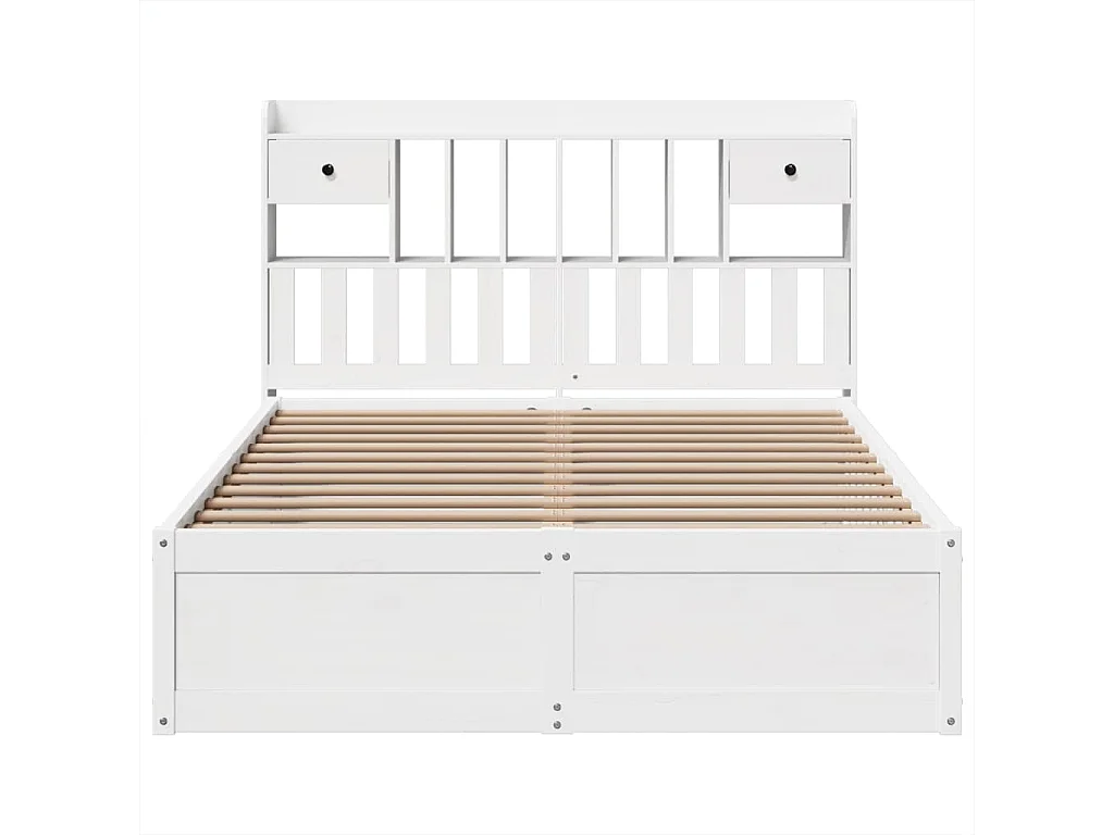 Cadre de lit sans matelas blanc 150x200 cm bois de pin massif