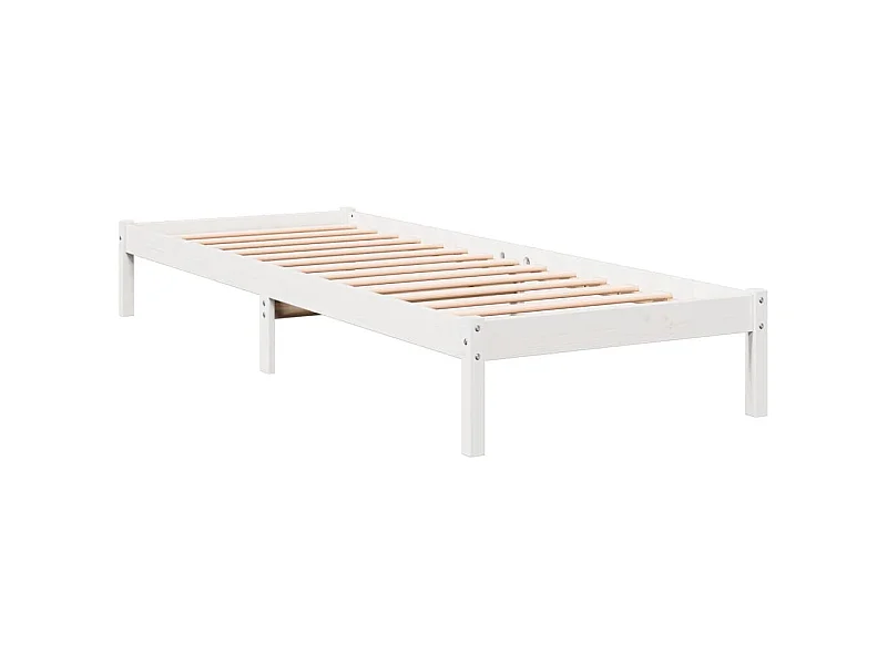 Cama extralarga sin colchón madera maciza pino blanca 90x220 cm