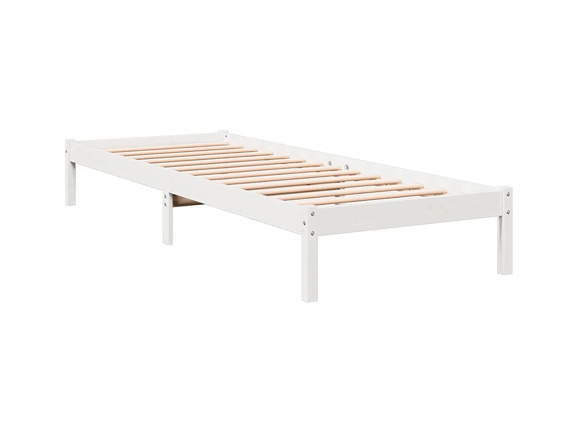 Cama extralarga sin colchón madera maciza pino blanca 90x220 cm