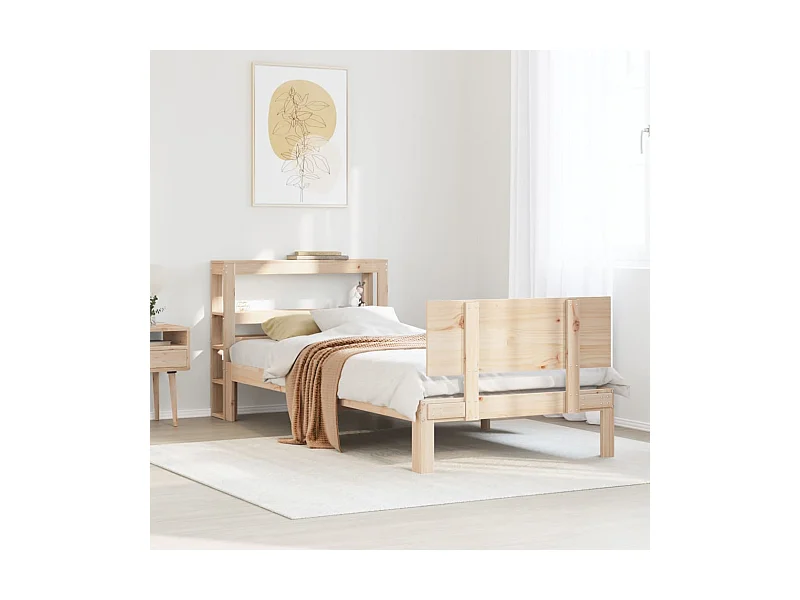 Cadre de lit avec tête de lit 90x200 cm bois de pin massif