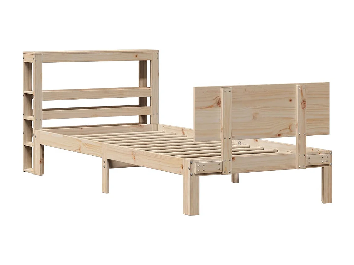 Cadre de lit avec tête de lit 90x200 cm bois de pin massif