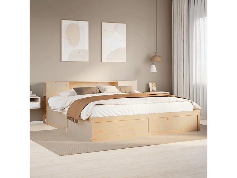 Cadre de lit sans matelas 200x200 cm bois massif de pin