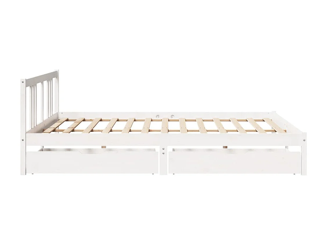 Cama sem colchão 200x200 cm madeira de pinho maciça branco