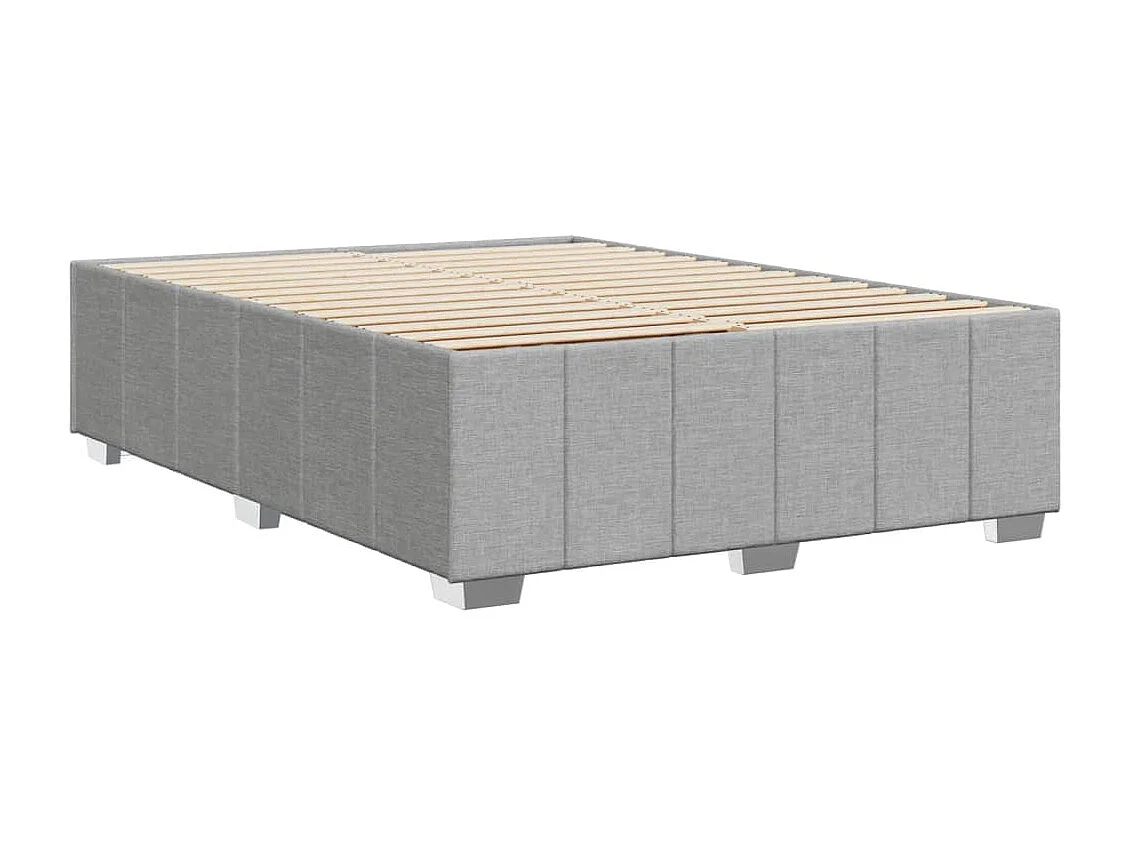 Cadre de lit sans matelas gris clair 140x190 cm tissu