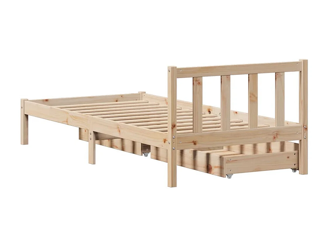 Estructura de cama sin colchón madera maciza de pino 90x190 cm
