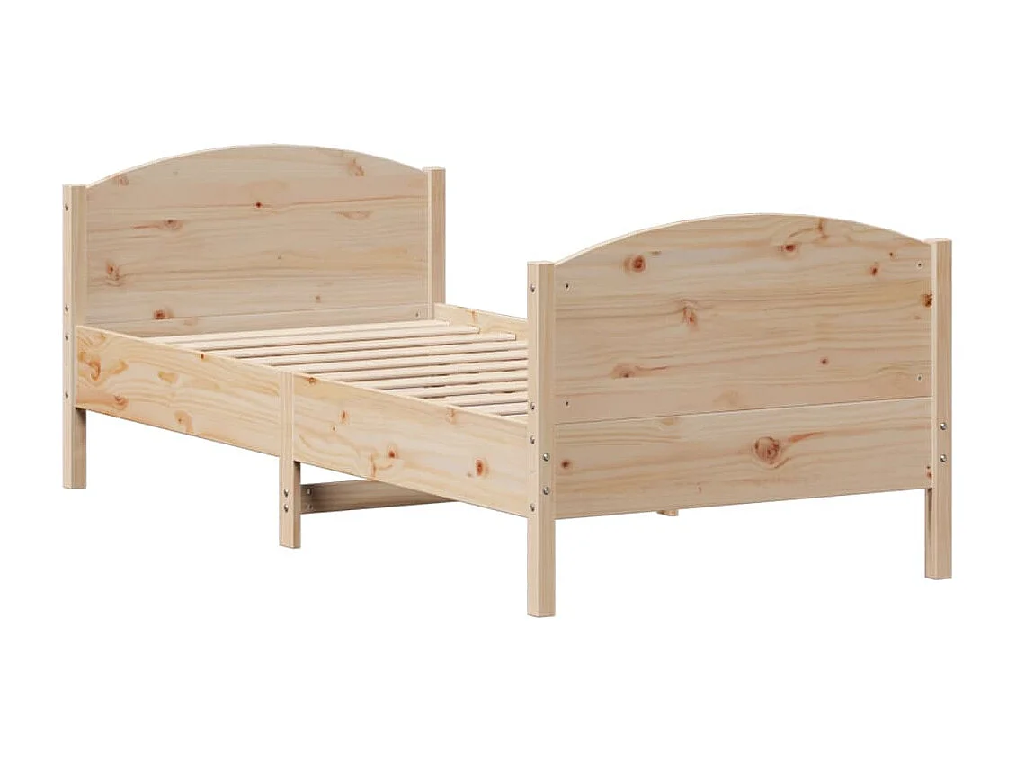 Estructura de cama sin colchón madera maciza de pino 100x200 cm