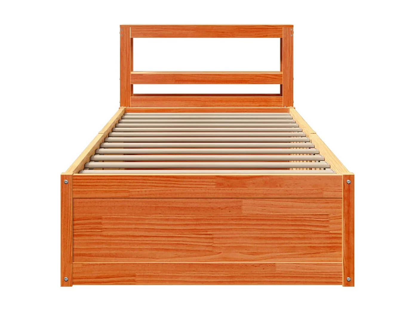 Cadre de lit avec tête de lit cire marron 75x190 cm bois de pin