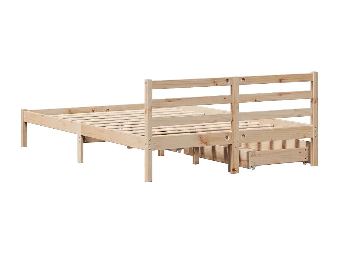 Estructura de cama sin colchón madera maciza de pino 160x200 cm