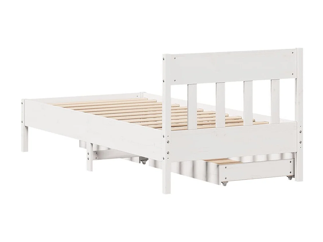 Cadre de lit sans matelas blanc 100x200 cm bois de pin massif