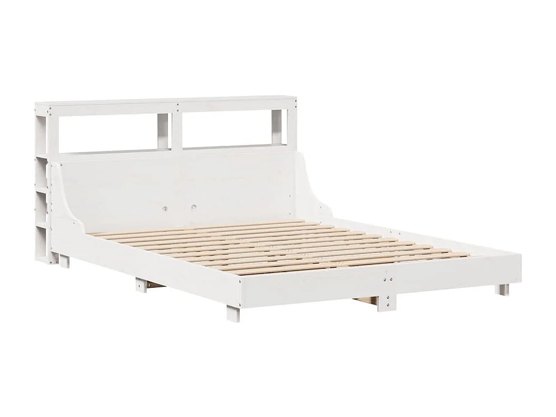 Estructura de cama sin colchón madera de pino blanca 150x200 cm